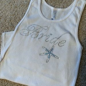 Bride rhinestone tank top